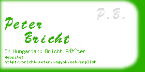 peter bricht business card